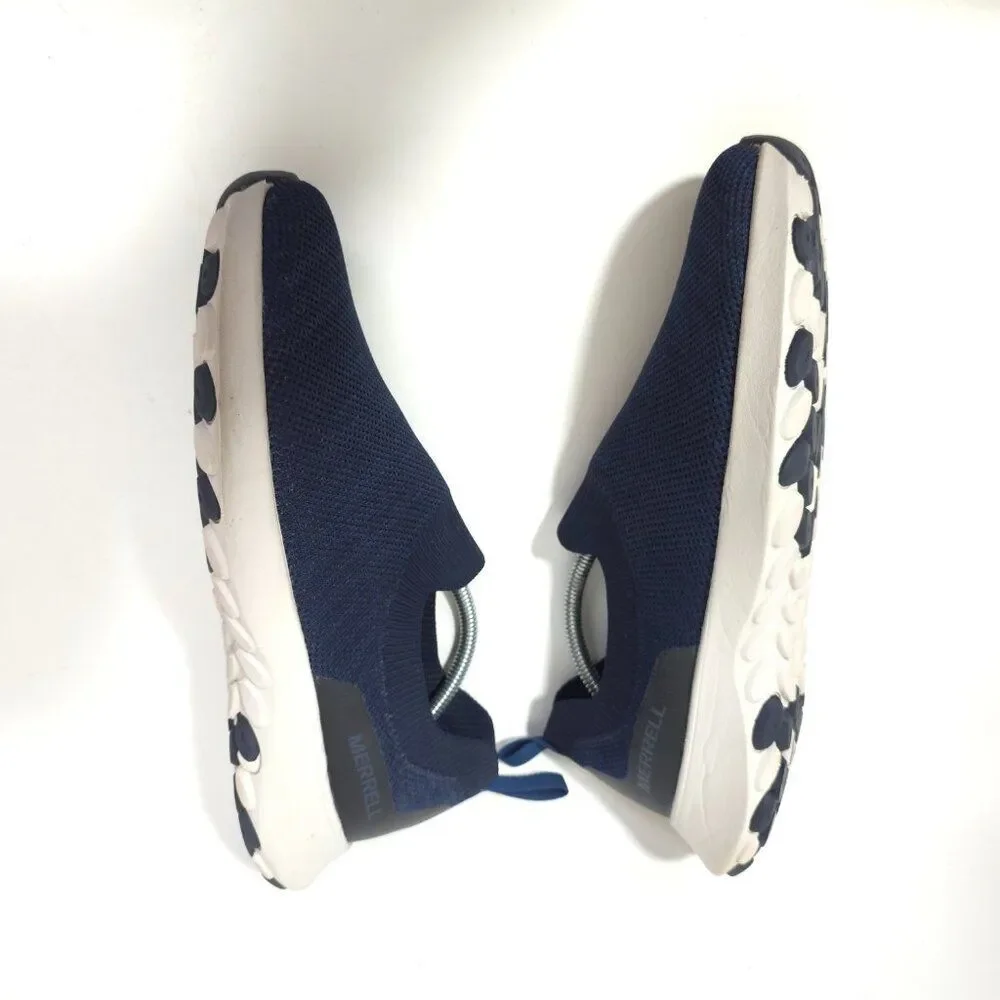 Merrell FloatEco Cloud Moc Moccasin Navy Slip On Kint Shoes J003227 Sz 8.5